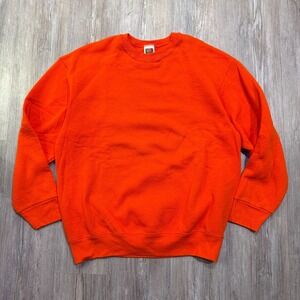 Fruit‎ of the Loom Adult XL Vintage Blank Orange Sweatshirt